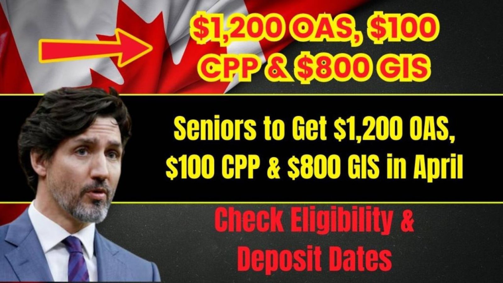 Seniors to Get $1,200 OAS, $100 CPP & $800 GIS in April – Check Eligibility & Deposit Dates